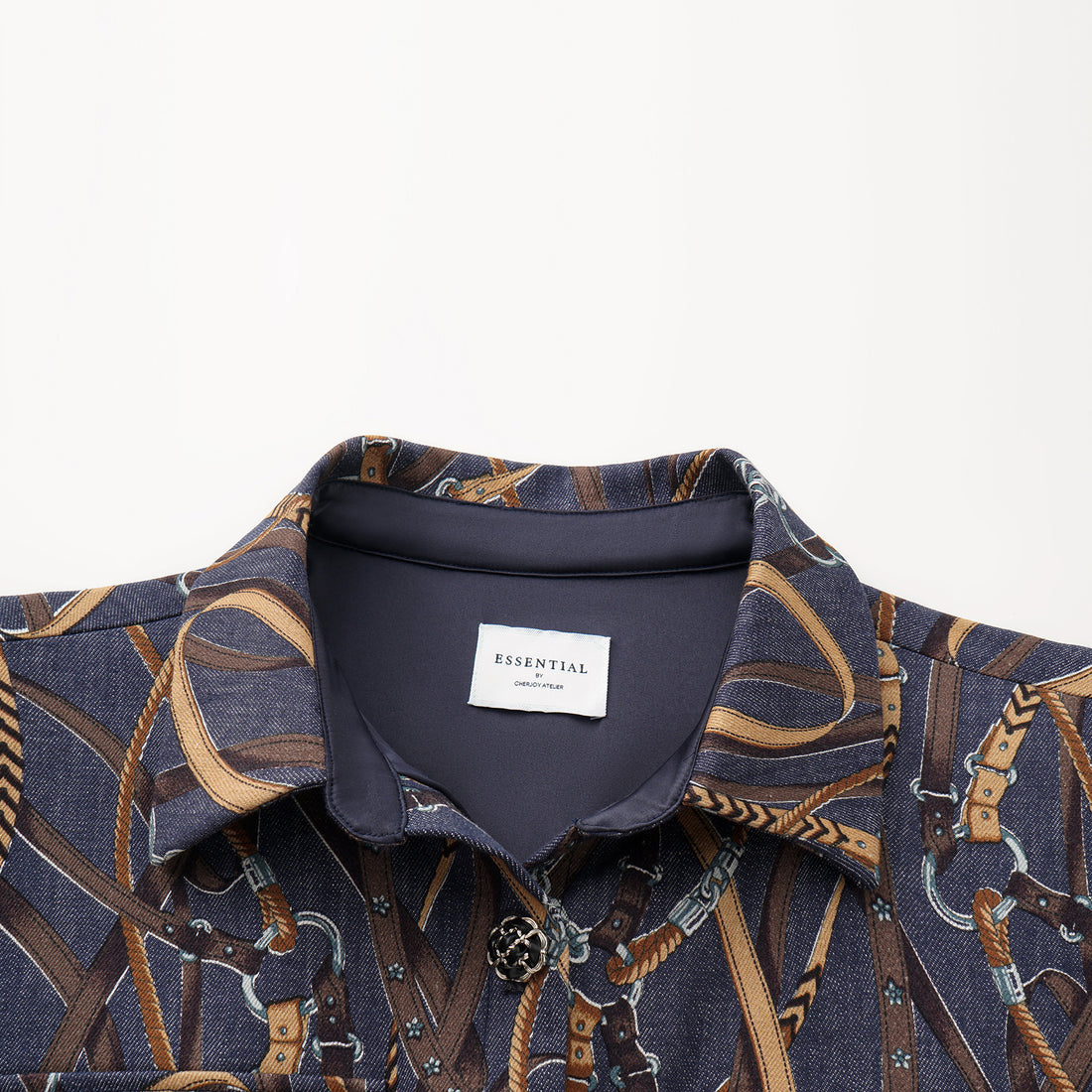 “Easy Go Chic”義大利鍊飾繪印工藝牛仔連身褲—Midnight Gallop詩夜漫行