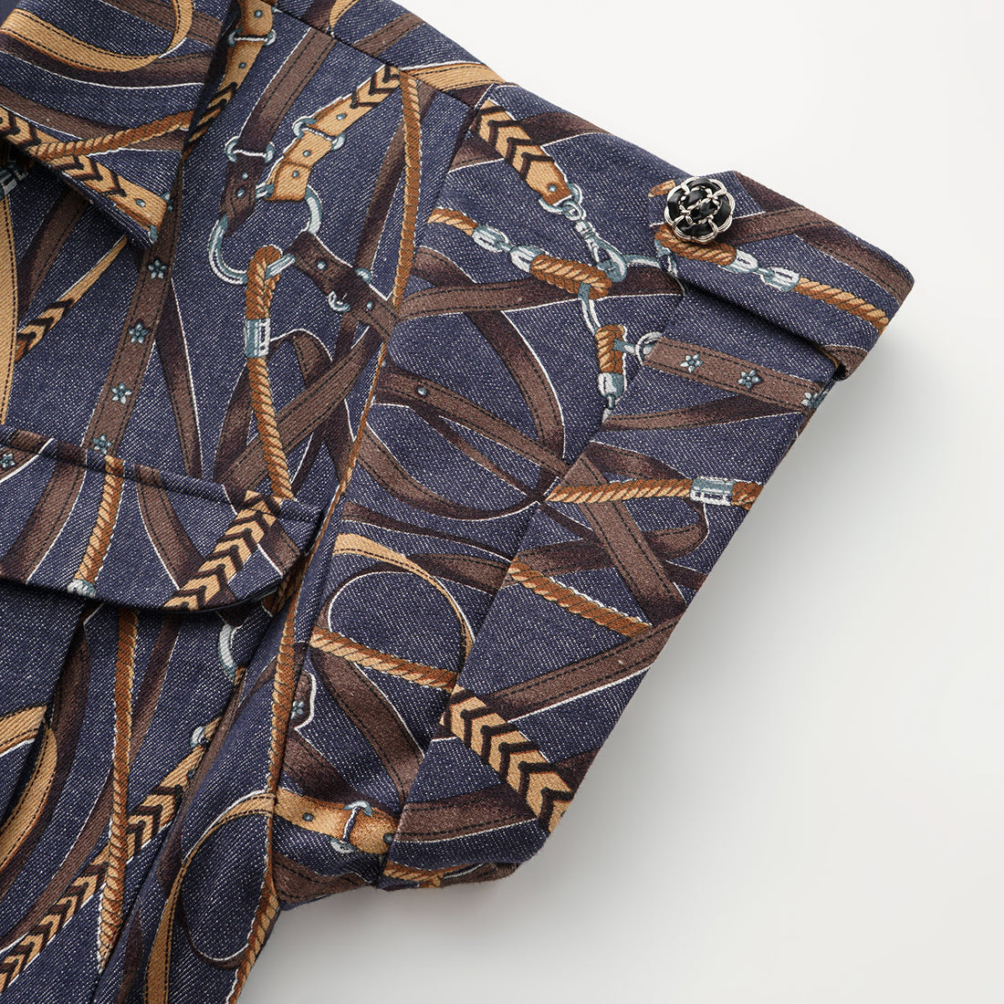 “Easy Go Chic”義大利鍊飾繪印工藝牛仔連身褲—Midnight Gallop詩夜漫行