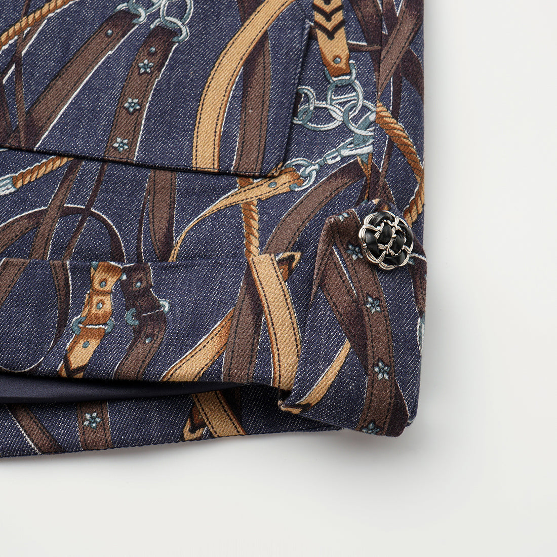 “Easy Go Chic”義大利鍊飾繪印工藝牛仔連身褲—Midnight Gallop詩夜漫行