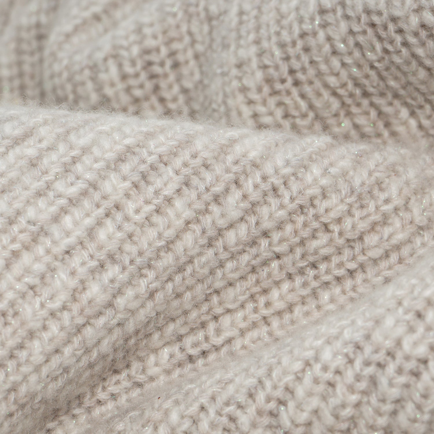 “Winter Diary” 100% Cashmere霧染細針羅紋邊飾高領針織外套—Winter Cotton冬日棉花