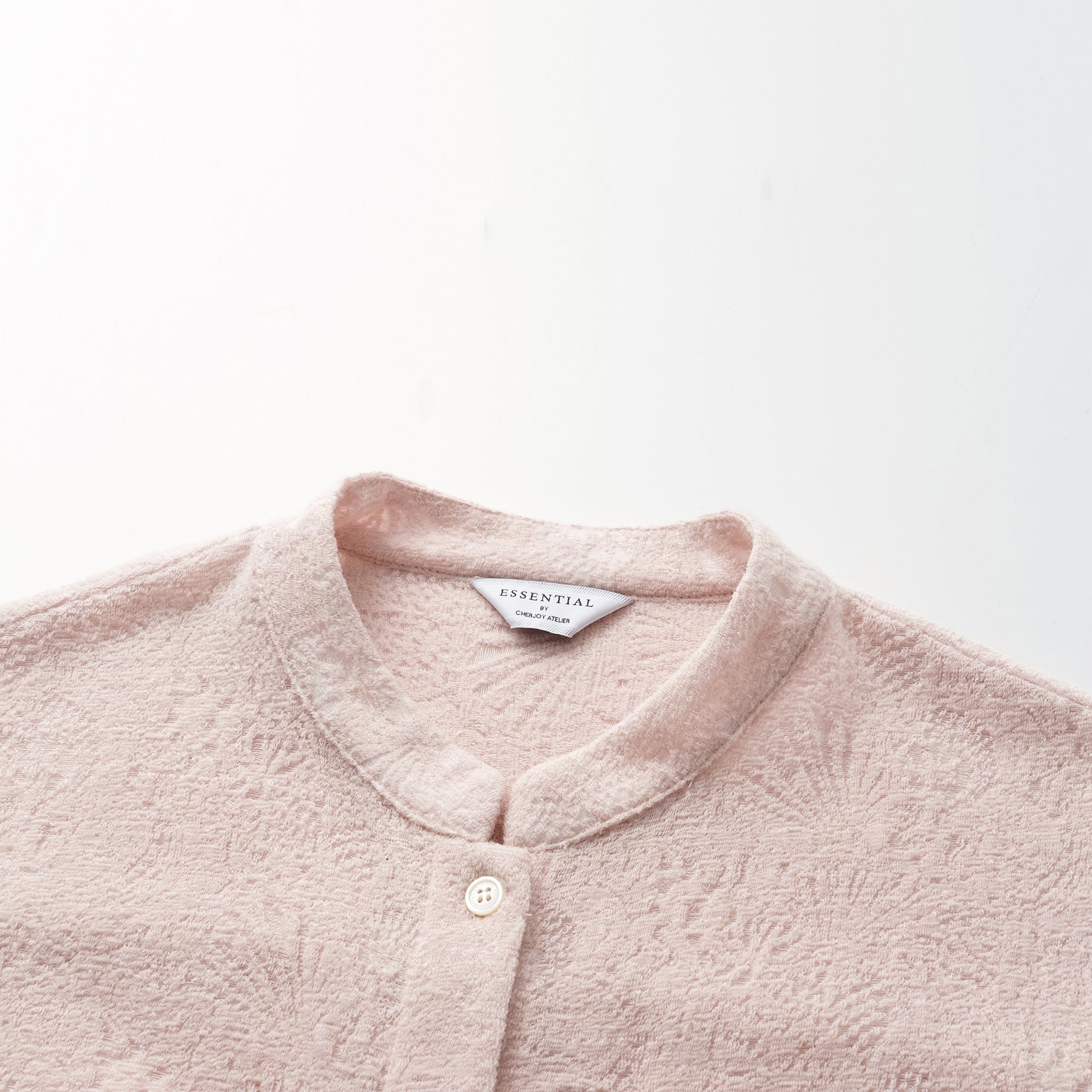 "慵倚春意" 羊毛提花工藝中式針織套裝—凝香粉霧