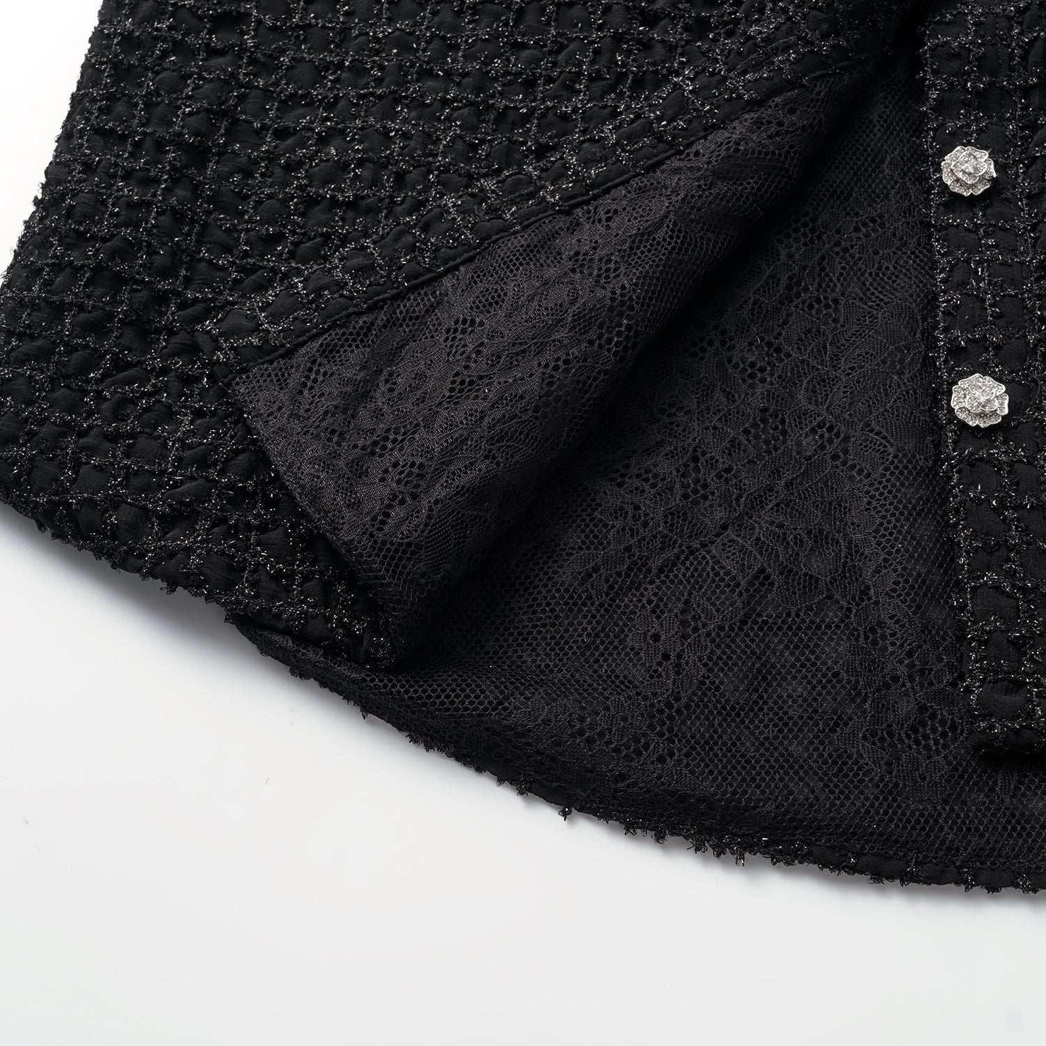 “Mayfair Datenight" 提花蕾絲襯衫—Midnight