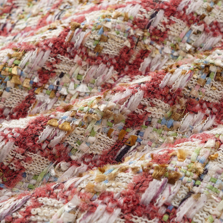 “Chelsea Tea Time."義大利紗花格織花呢外套—Crimson Reverie緋紅夢境