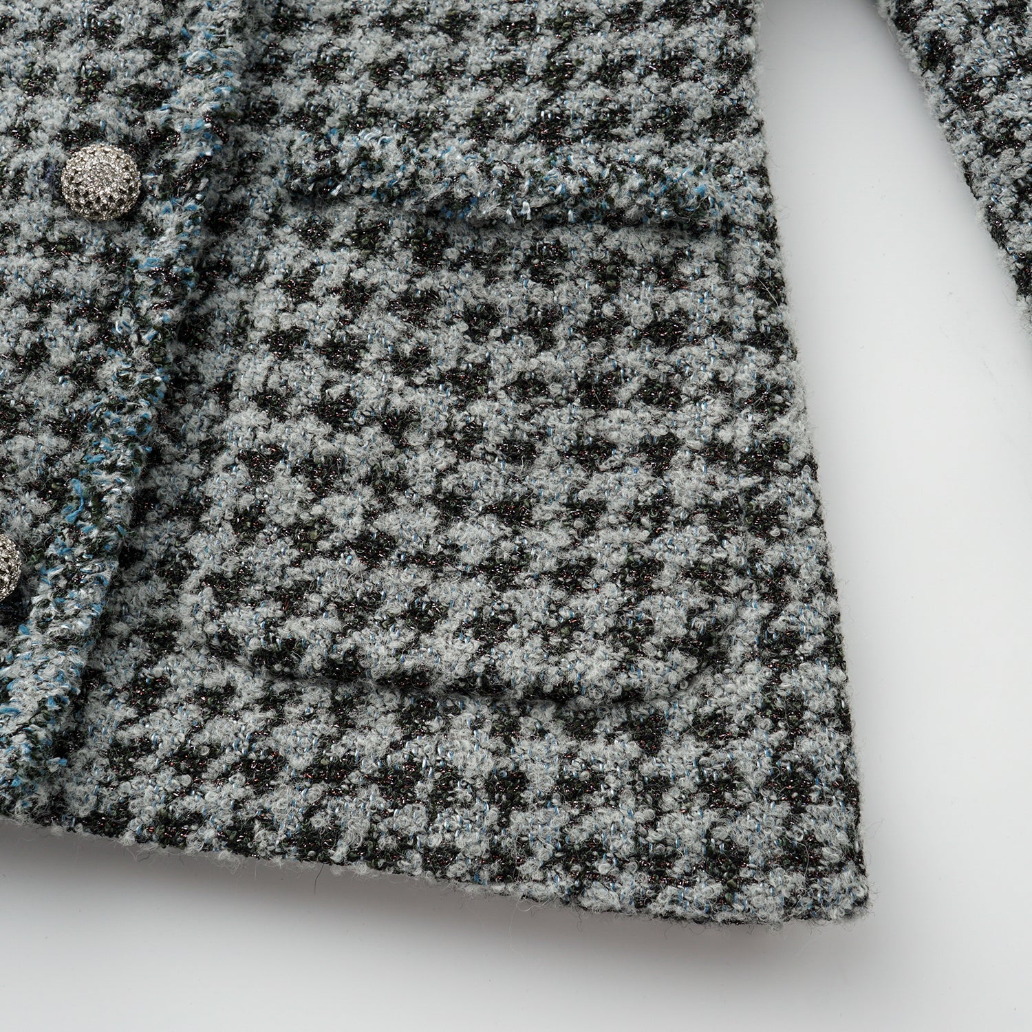 "Chelsea Citywalk." 義大利星紗簇絨緹花千鳥格修身外套—Garden Lyric莊園詩箋