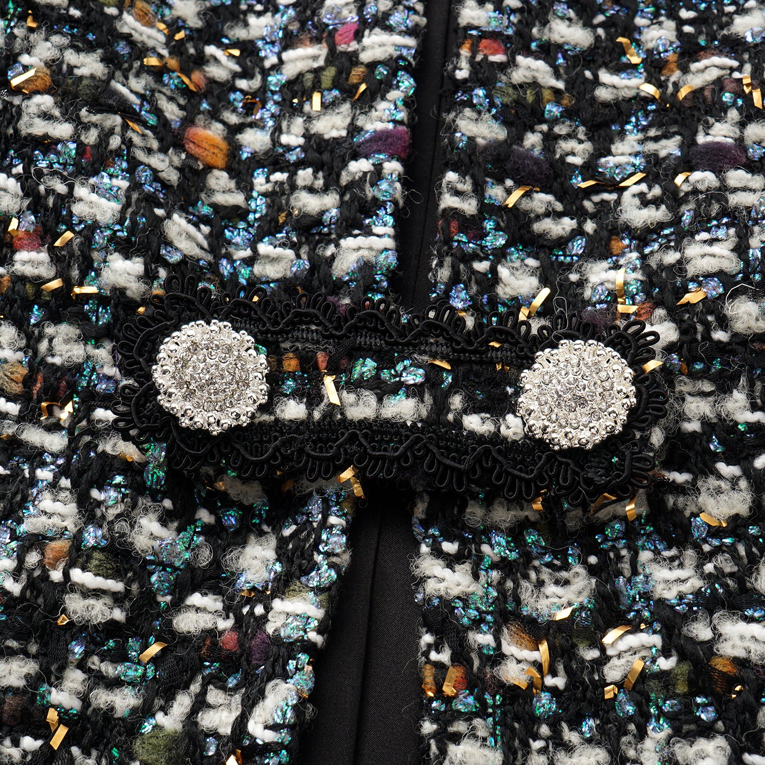 "Couture Impression."法國頂級羊毛棱光彩織花呢馬甲背心—Galaxy Jardin銀光花境