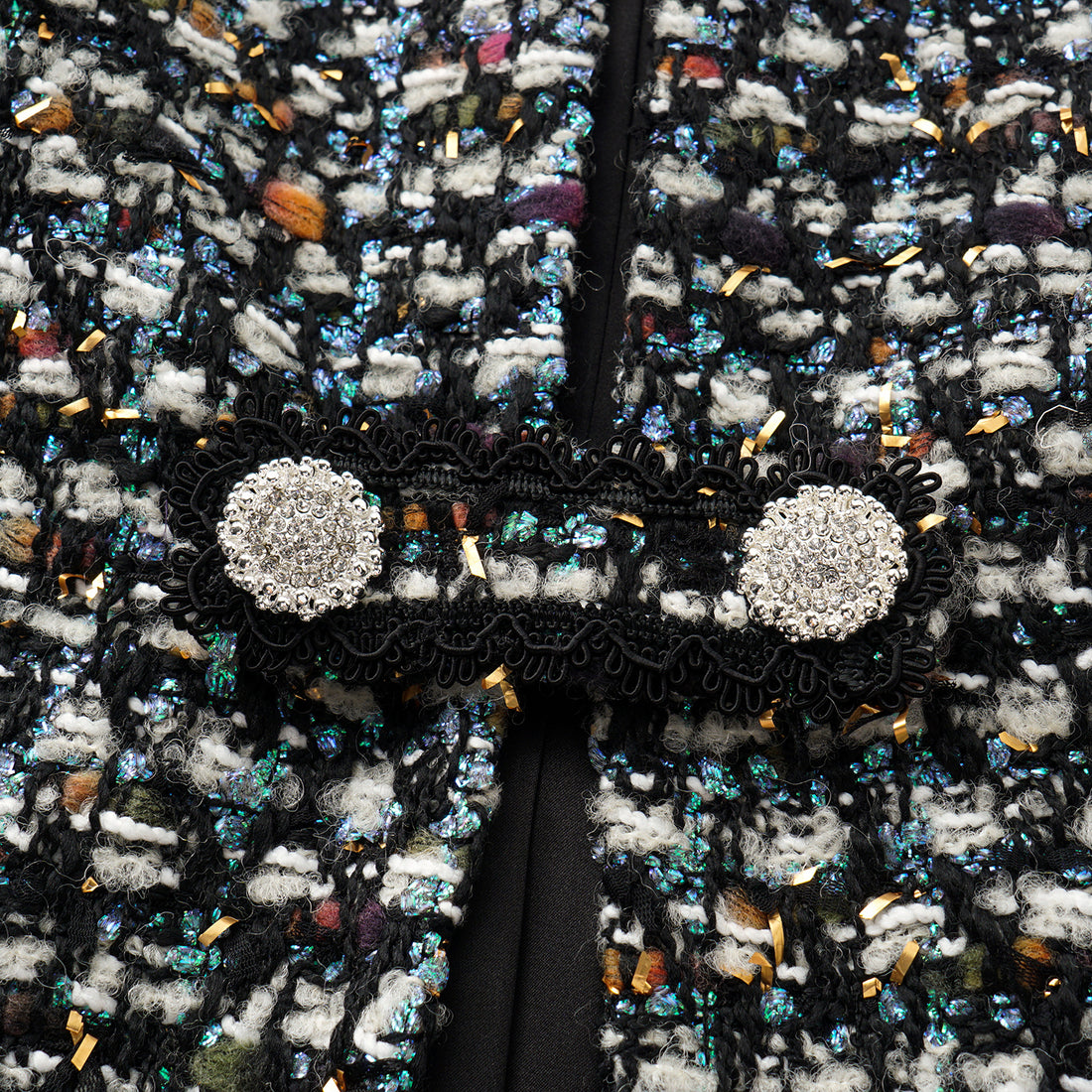 "Couture Impression."法國頂級羊毛棱光彩織花呢馬甲背心—Galaxy Jardin銀光花境