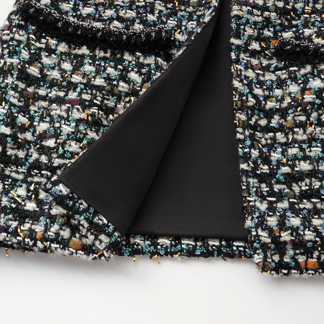 "Couture Impression."法國頂級羊毛棱光彩織花呢馬甲背心—Galaxy Jardin銀光花境