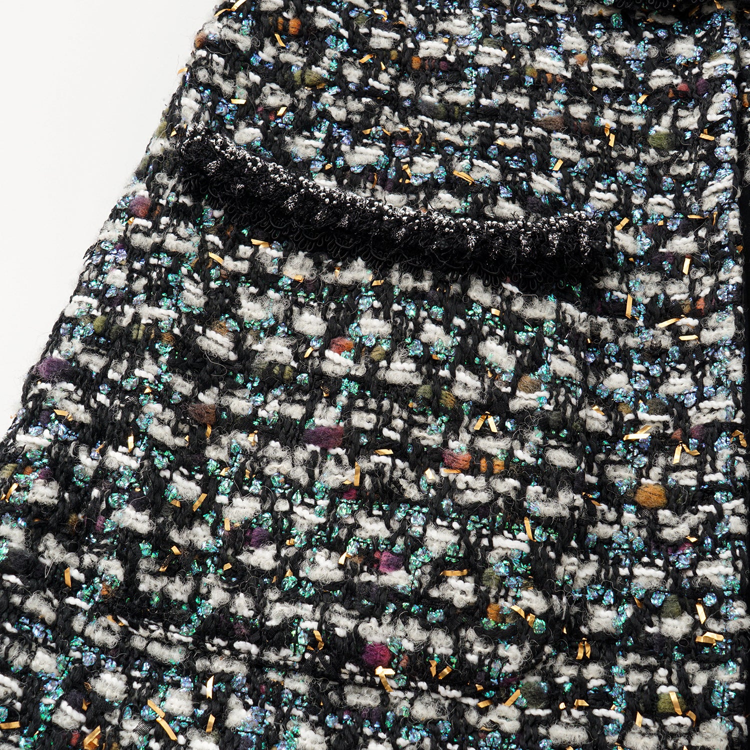 "Couture Impression."法國頂級羊毛棱光彩織花呢馬甲背心—Galaxy Jardin銀光花境