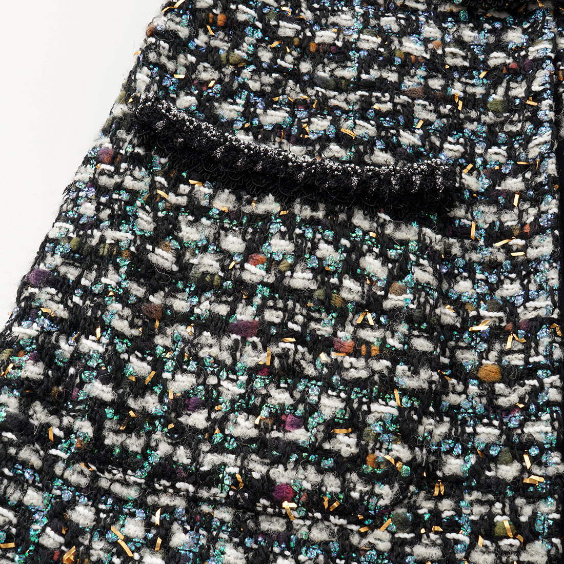 "Couture Impression."法國頂級羊毛棱光彩織花呢馬甲背心—Galaxy Jardin銀光花境