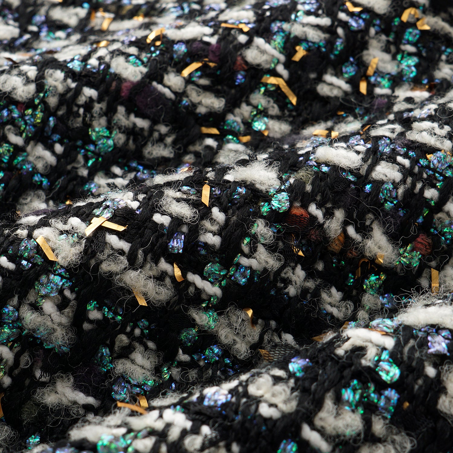 "Couture Impression."法國頂級羊毛棱光彩織花呢馬甲背心—Galaxy Jardin銀光花境