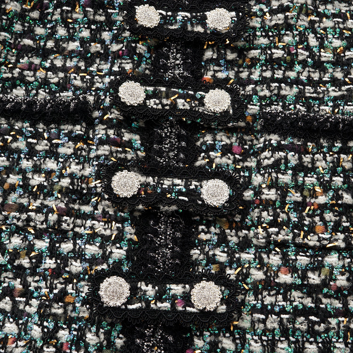 "Couture Impression."法國頂級羊毛棱光彩織花呢經典No.4外套—Galaxy Jardin銀光花境