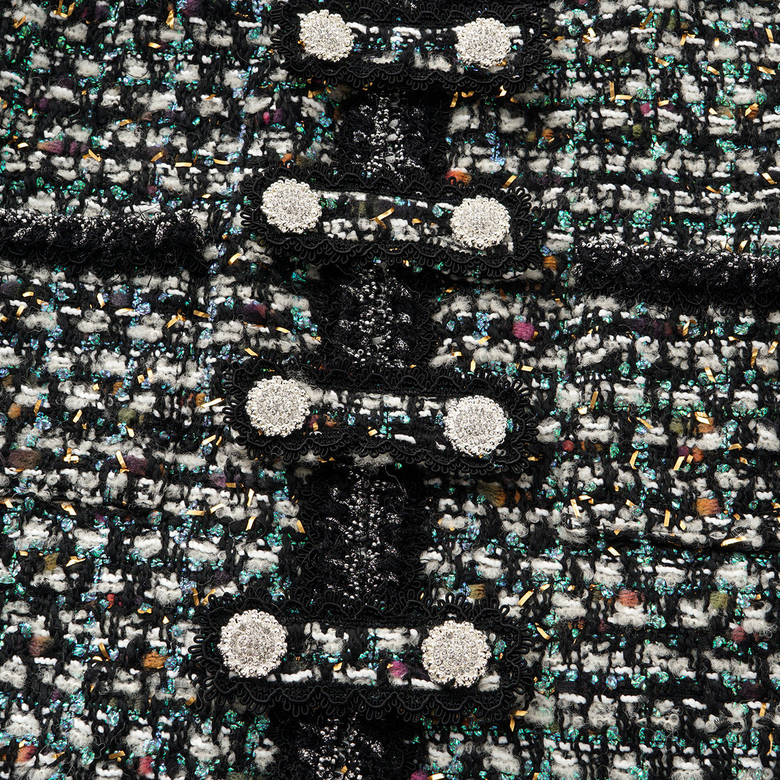 "Couture Impression."法國頂級羊毛棱光彩織花呢經典No.4外套—Galaxy Jardin銀光花境