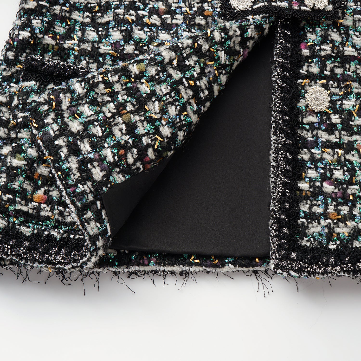 "Couture Impression."法國頂級羊毛棱光彩織花呢經典No.4外套—Galaxy Jardin銀光花境