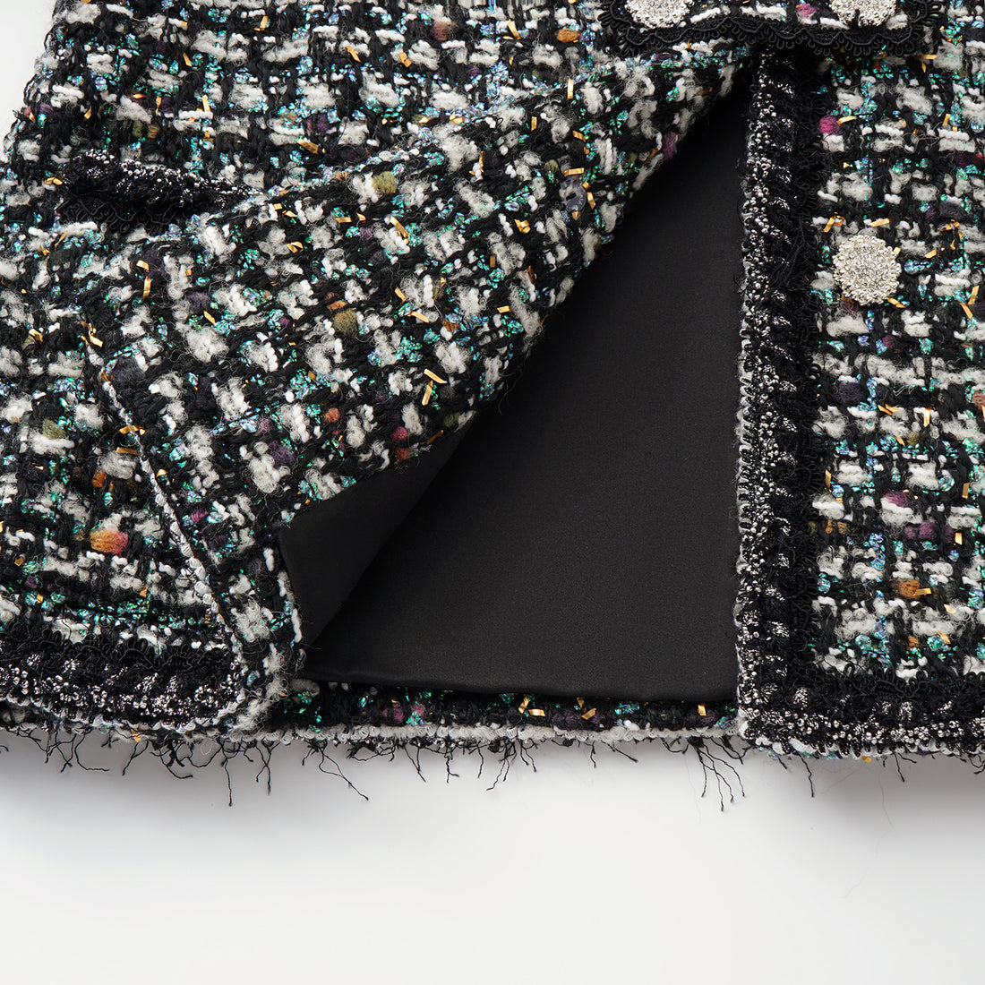 "Couture Impression."法國頂級羊毛棱光彩織花呢經典No.4外套—Galaxy Jardin銀光花境