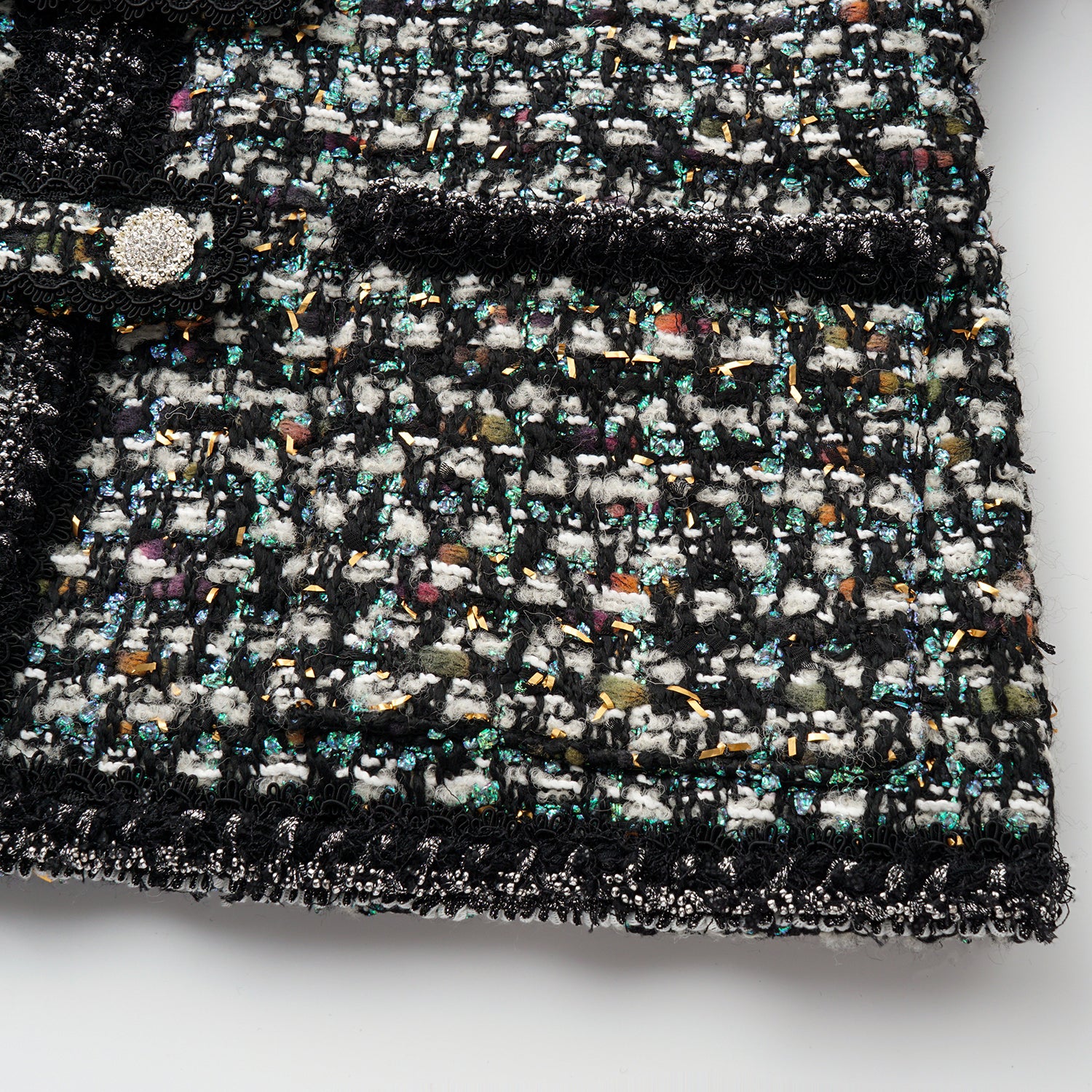 "Couture Impression."法國頂級羊毛棱光彩織花呢經典No.4外套—Galaxy Jardin銀光花境