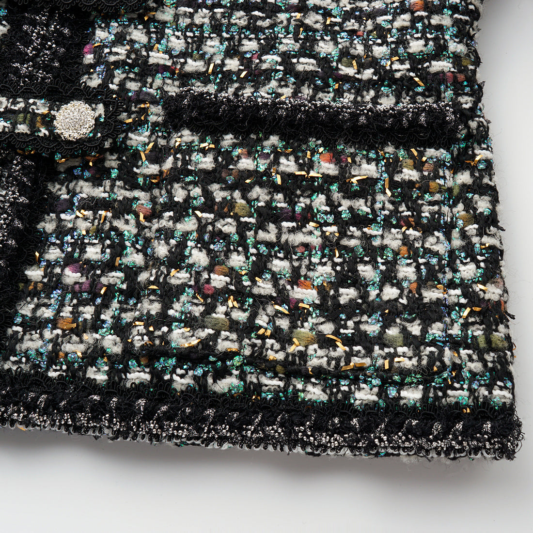 "Couture Impression."法國頂級羊毛棱光彩織花呢經典No.4外套—Galaxy Jardin銀光花境