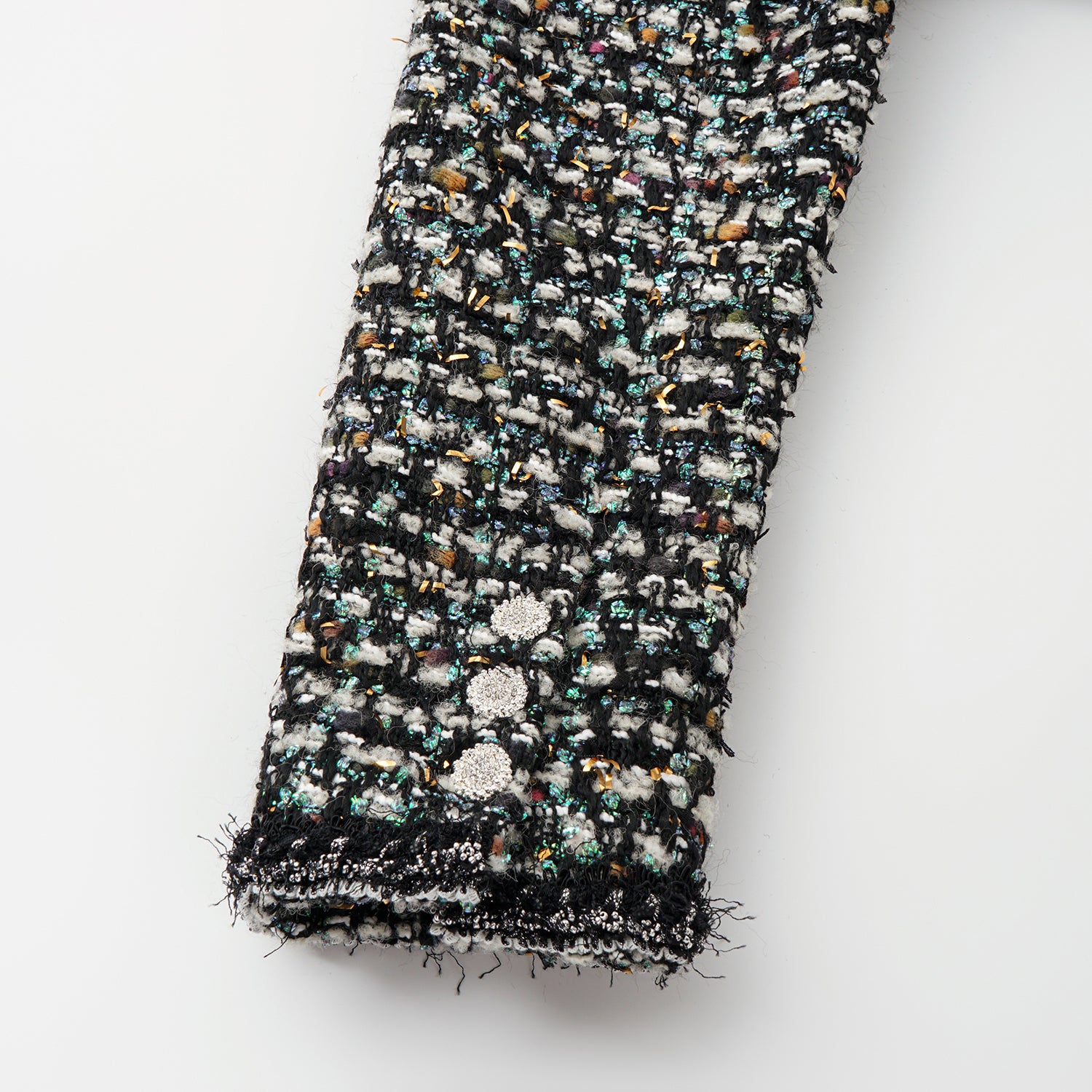 "Couture Impression."法國頂級羊毛棱光彩織花呢經典No.4外套—Galaxy Jardin銀光花境