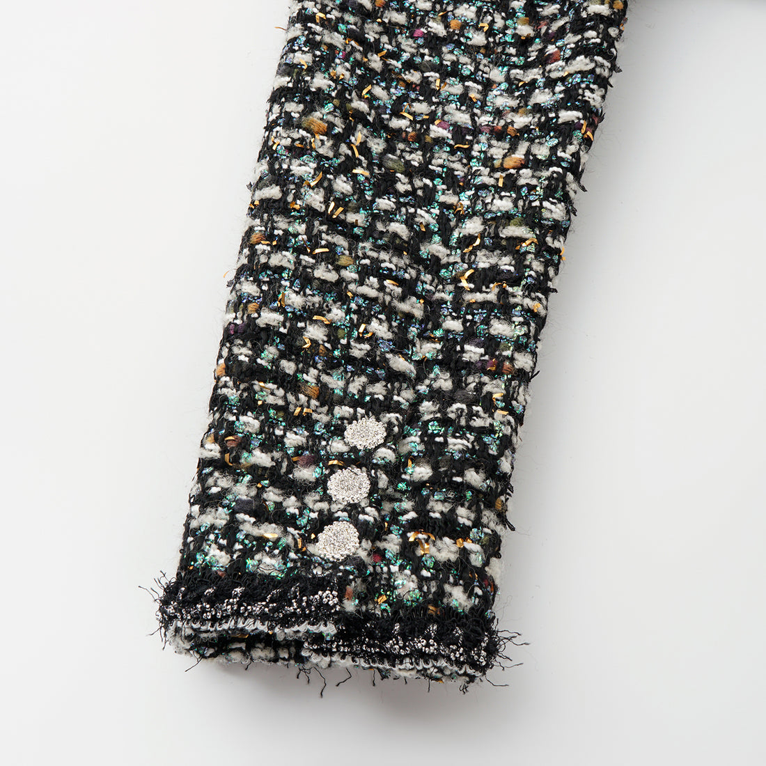 "Couture Impression."法國頂級羊毛棱光彩織花呢經典No.4外套—Galaxy Jardin銀光花境