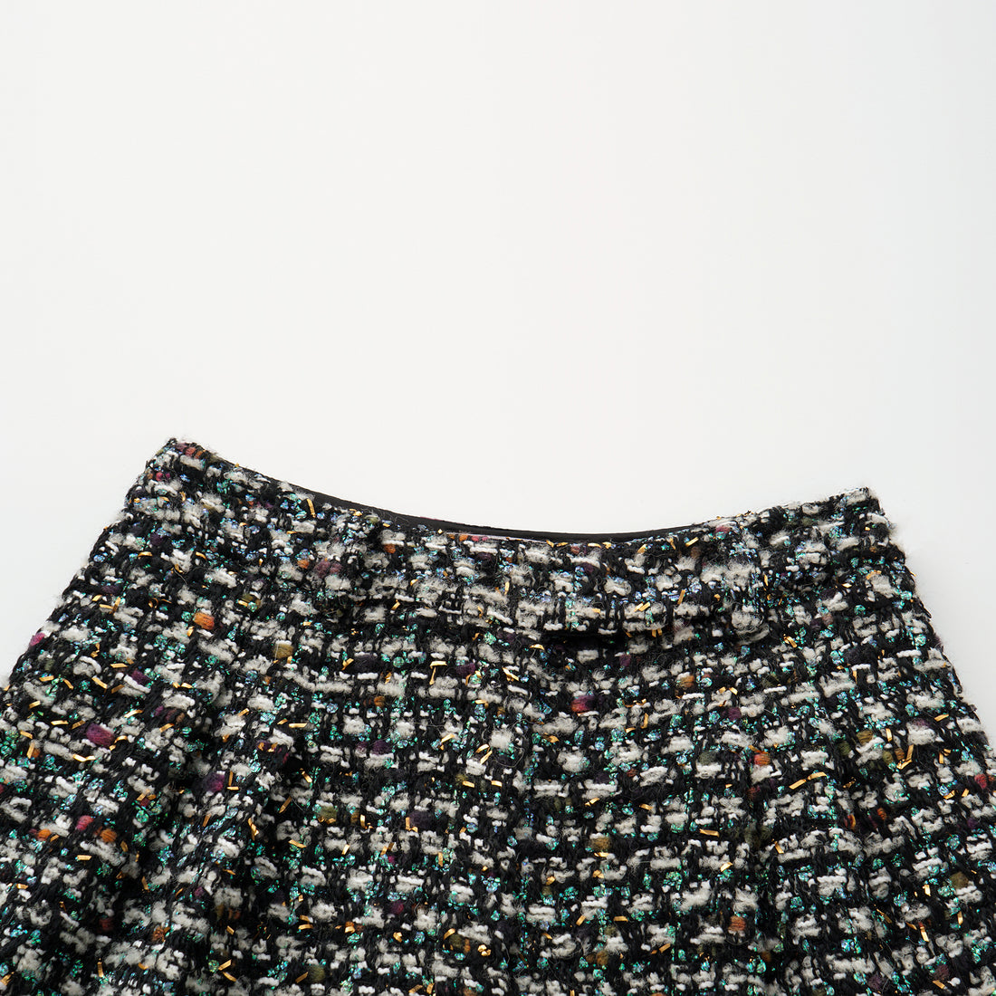 "Couture Impression."法國頂級羊毛棱光彩織花呢短褲—Galaxy Jardin銀光花境