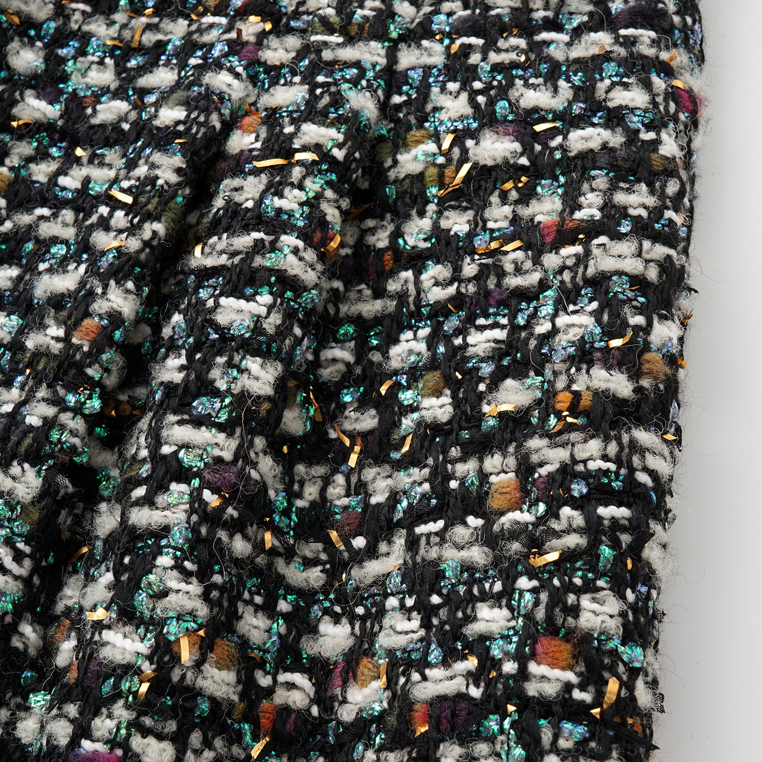 "Couture Impression."法國頂級羊毛棱光彩織花呢短褲—Galaxy Jardin銀光花境