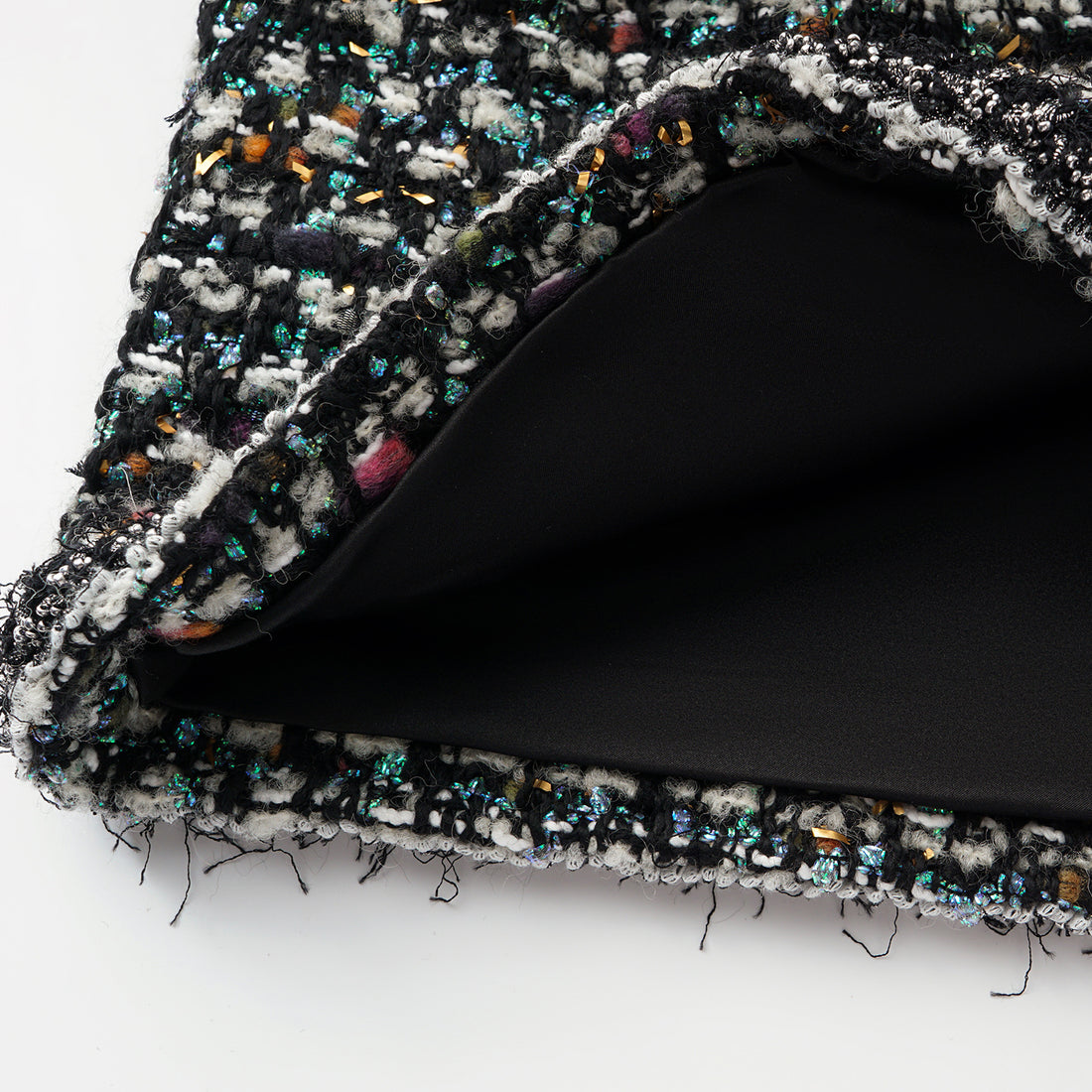 "Couture Impression."法國頂級羊毛棱光彩織花呢短褲—Galaxy Jardin銀光花境