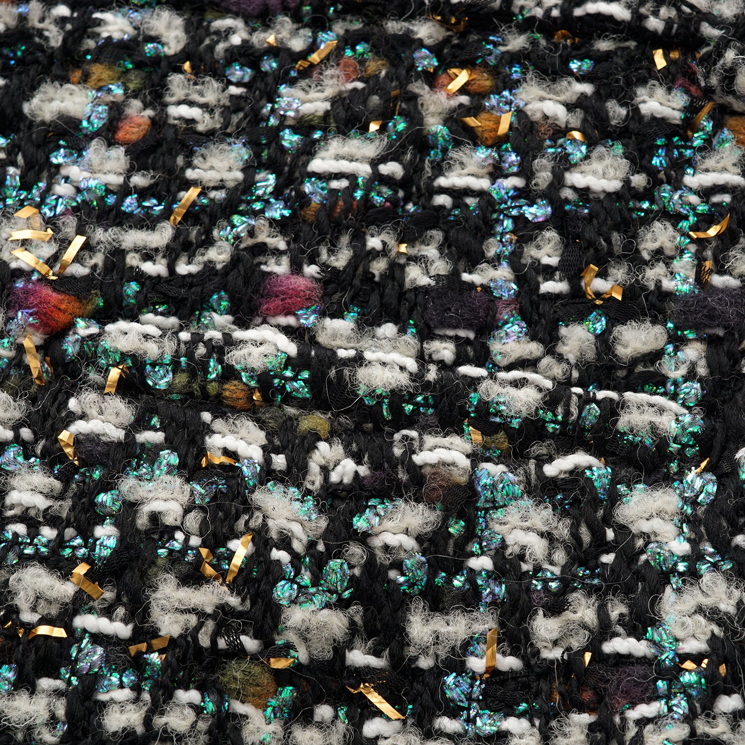 "Couture Impression."法國頂級羊毛棱光彩織花呢短褲—Galaxy Jardin銀光花境