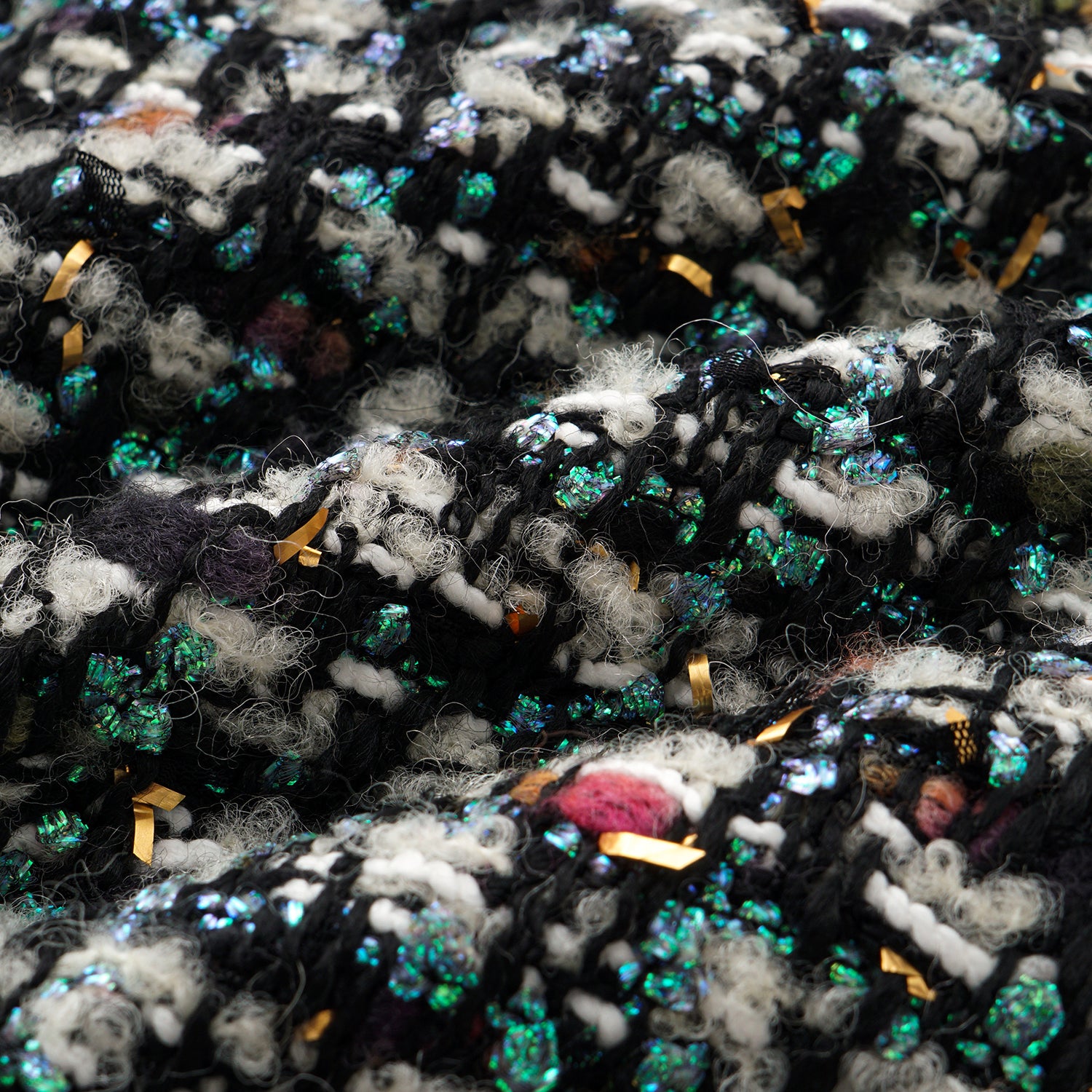 "Couture Impression."法國頂級羊毛棱光彩織花呢短褲—Galaxy Jardin銀光花境