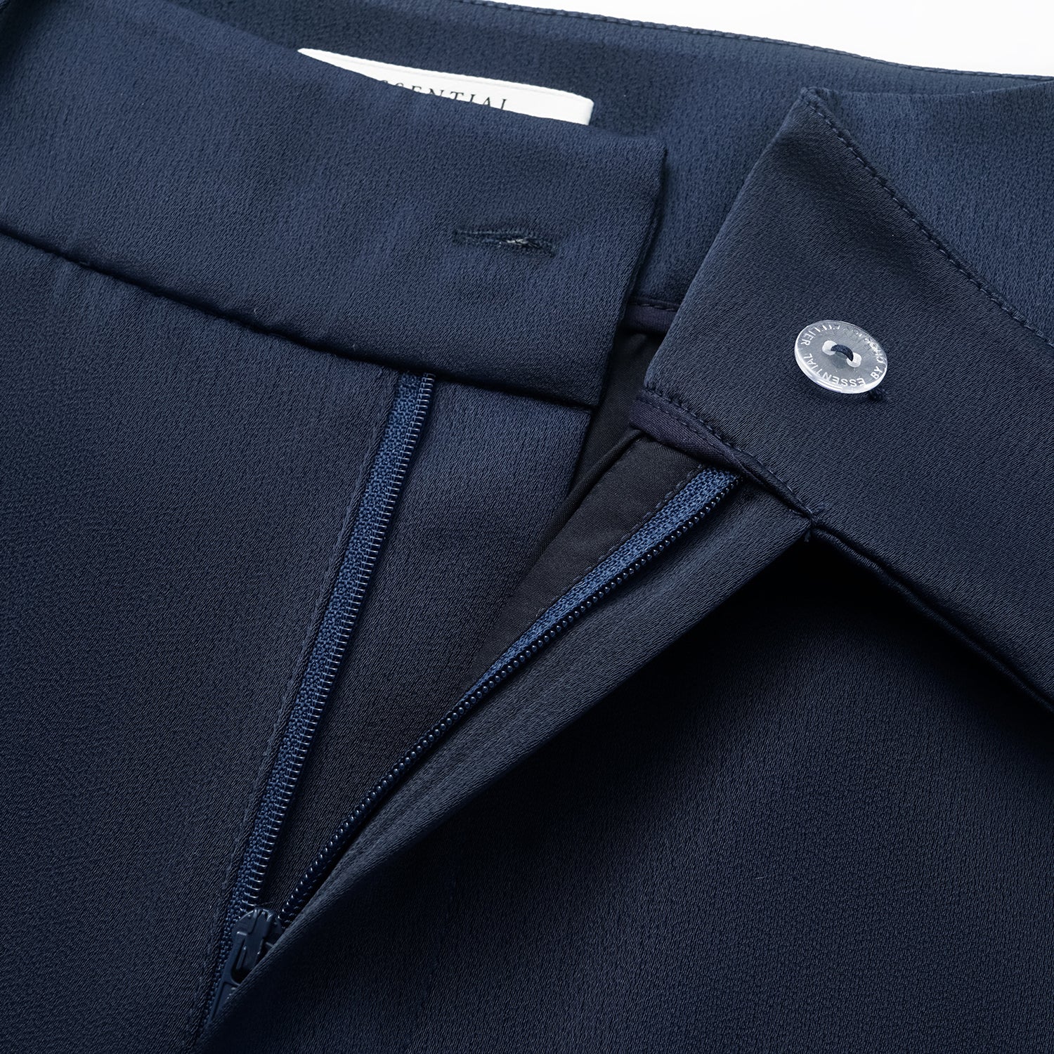 “Autumn Diary ” 珍珠醋酸緞九分喇叭褲 — 深藍