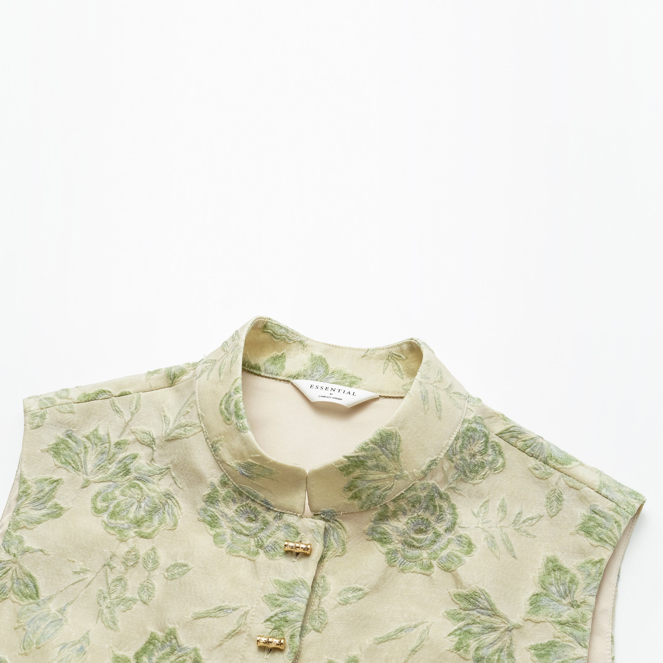 "Imperial Garden Teatime” 真絲羊毛輕國風套裝—米白