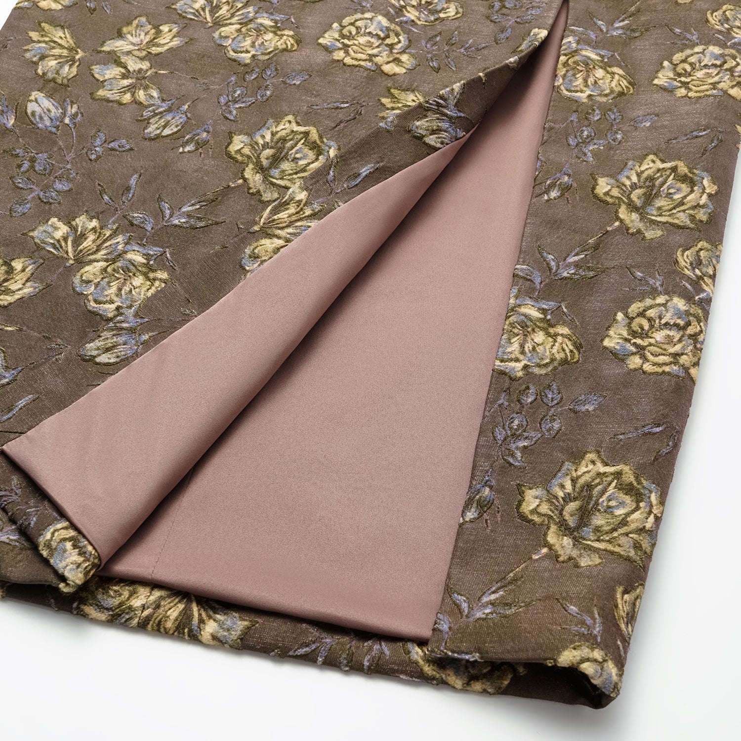 "Imperial Garden Teatime" Silk Wool Light Chinese Style Suit - Coffee 