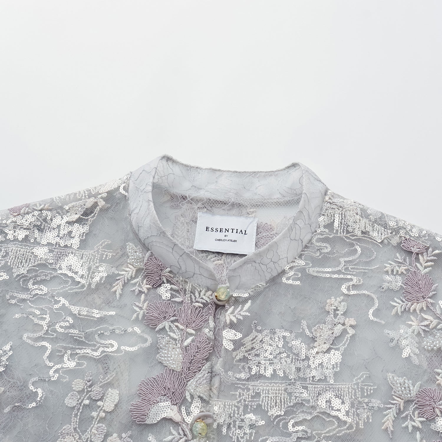 "Imperial Garden Teatime" 點景白描奢華珠繡蕾絲輕國風長版馬甲—Woven Breeze聽風絮