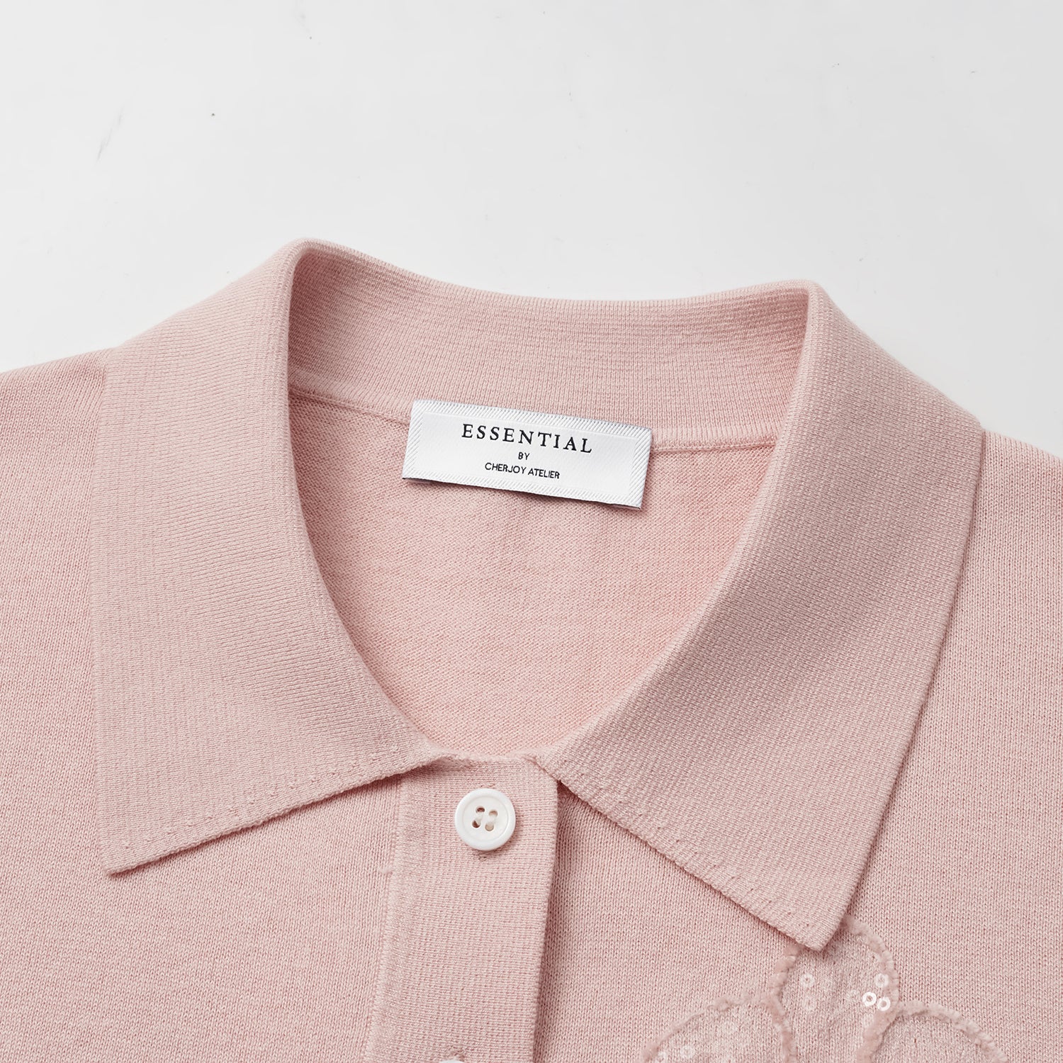 “春意” 立體刺綉工藝蠶絲針織輕國風休閒上衣—Rose