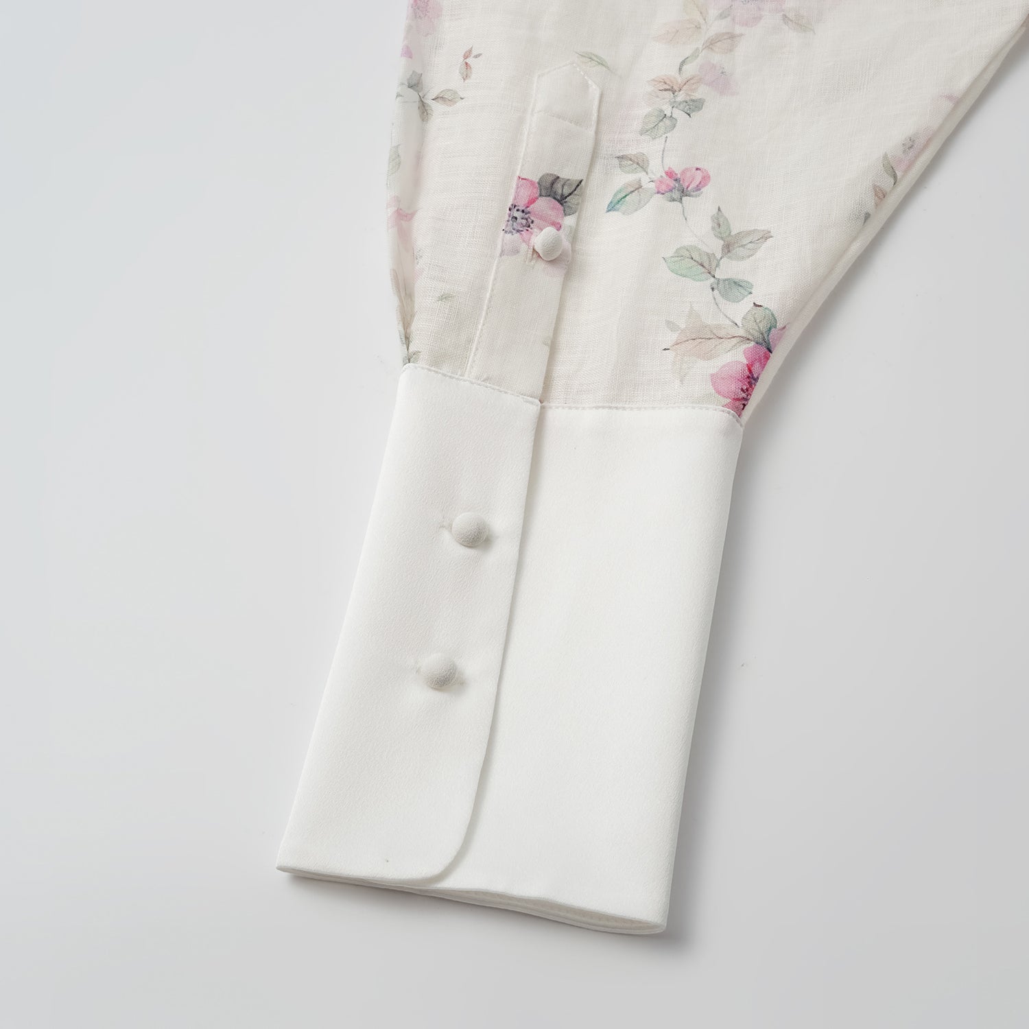 “春意” 義大利繪印藏鑽亞麻輕國風Oversized拼接襯衫—花枝映羽