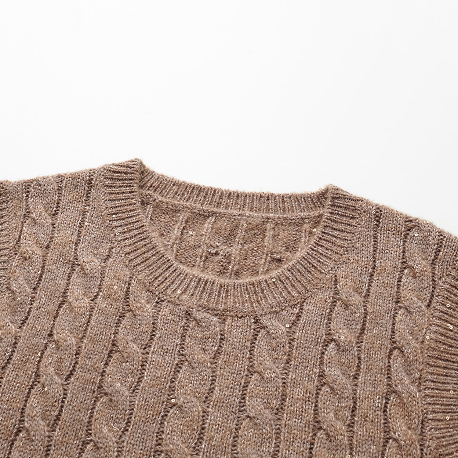 “Winter diary.” 100% Cashmere 亮片麻花編織針織背心—Harmony