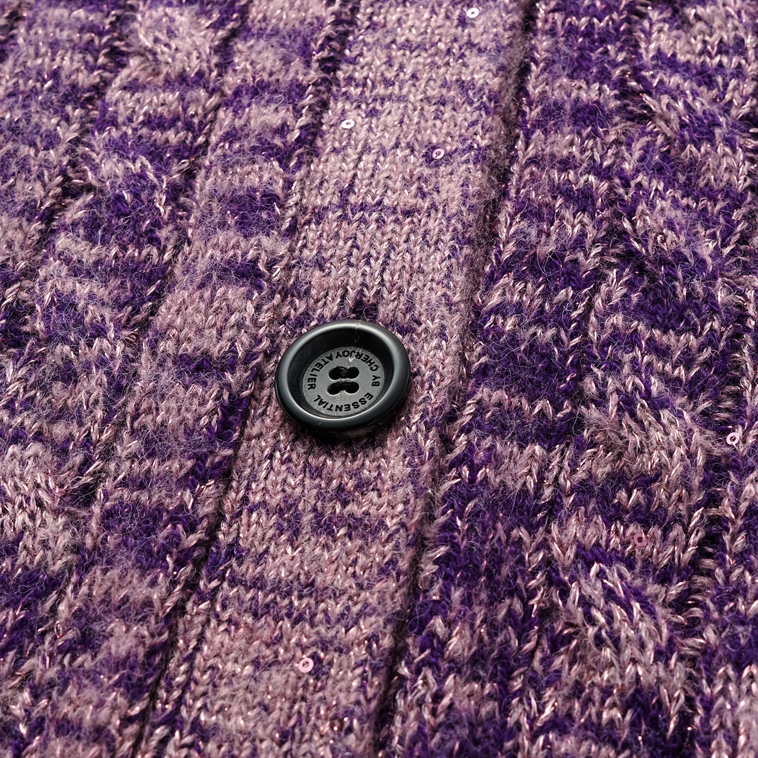 “Winter diary.” 100% Cashmere 亮片麻花編織針織開衫—Charm