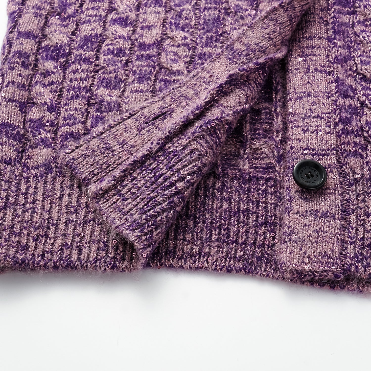 “Winter diary.” 100% Cashmere 亮片麻花編織針織開衫—Charm