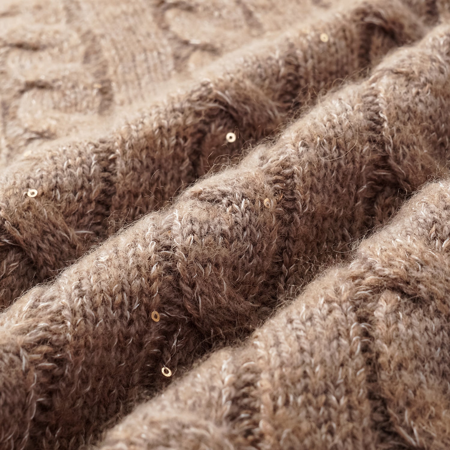 “Winter diary.” 100% Cashmere 亮片麻花編織針織開衫—Harmony