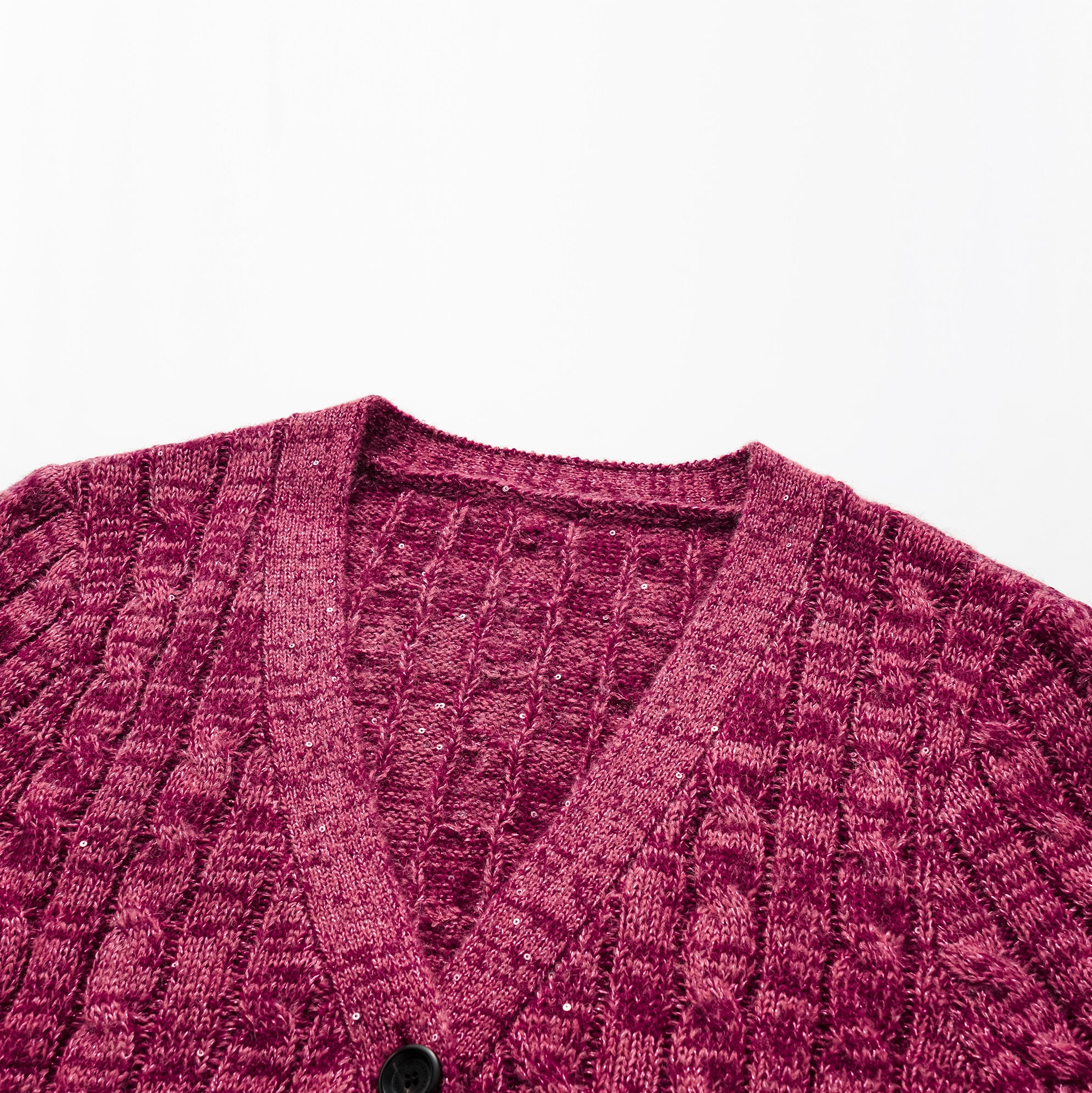 “Winter diary.” 100% Cashmere 亮片麻花編織針織開衫—Luck