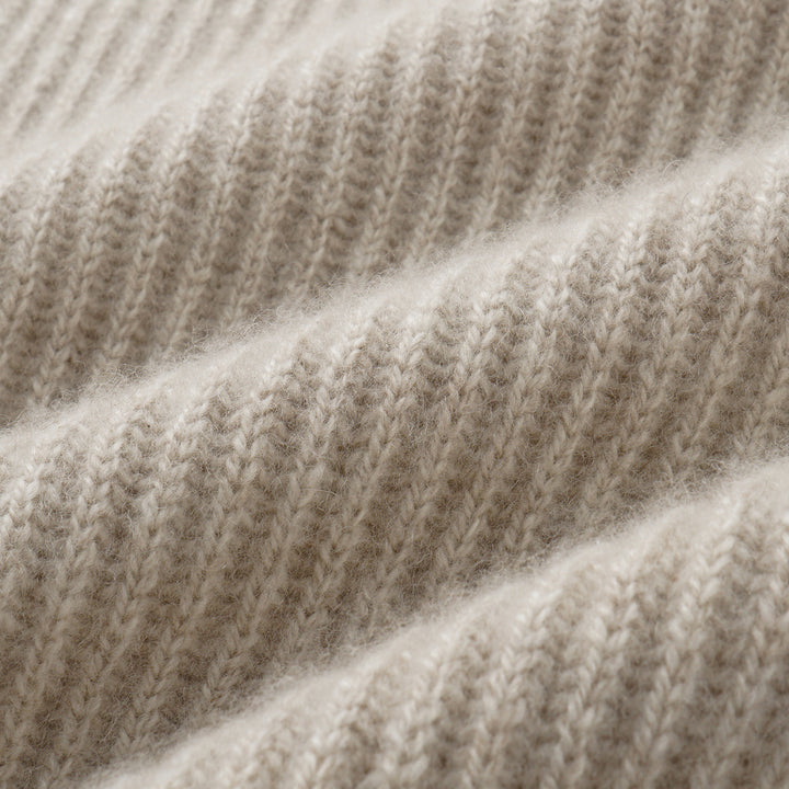 "Winter Diary" 100% Cashmere 粗針大翻領上衣（Yarn by Loro Piana)—Oat Mist雲絮燕麥