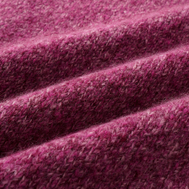 “Winter Diary” Cashmere真絲霧染絨柔細針立領外套—Mulled Berry冬季甜莓