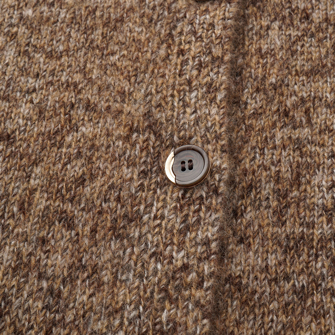 “Winter Diary” Cashmere真絲霧染絨柔細針立領外套—Cocoa marl胡桃可可