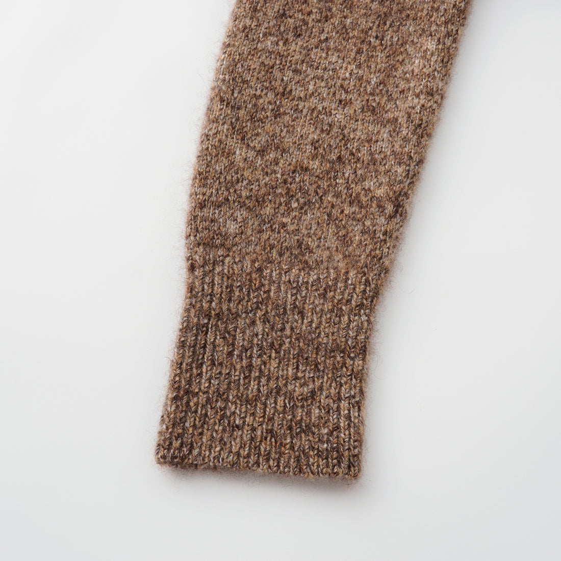 “Winter Diary” Cashmere真絲霧染絨柔細針立領外套—Cocoa marl胡桃可可