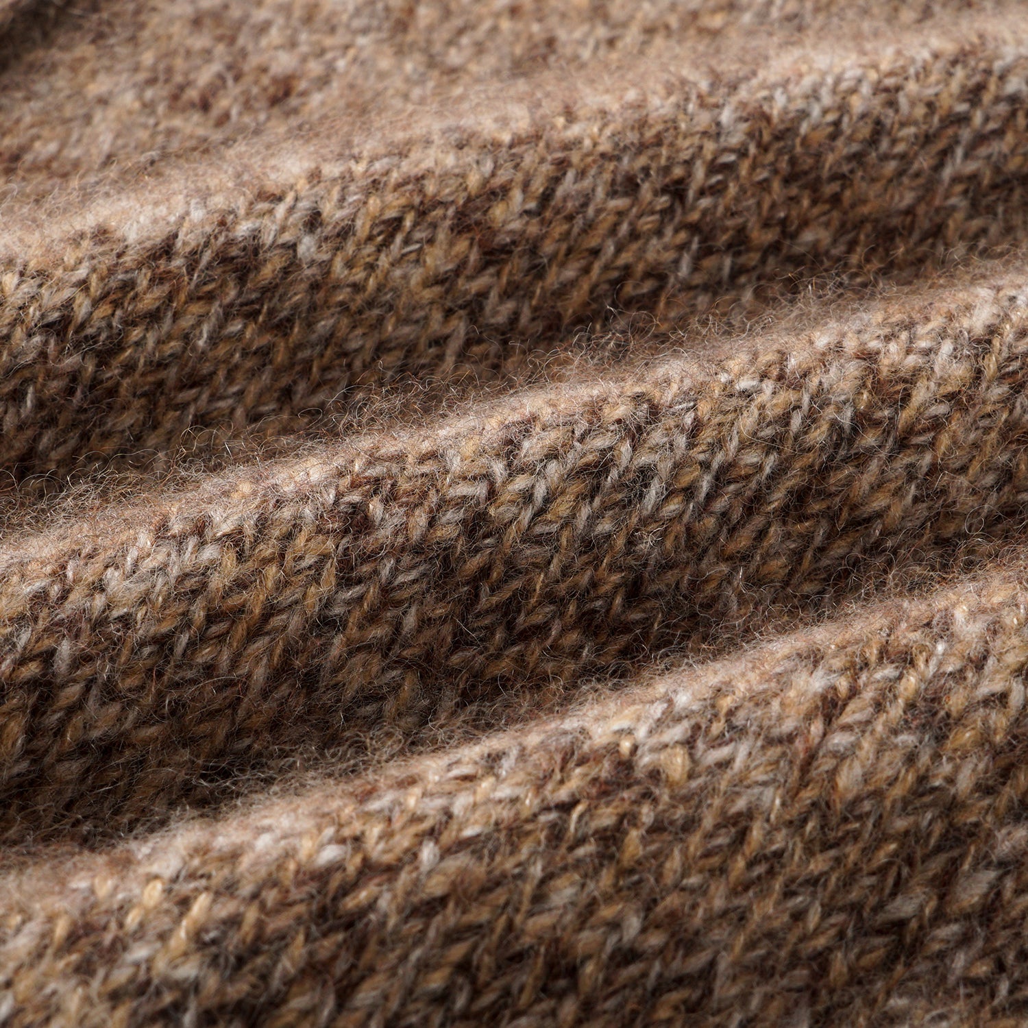 “Winter Diary” Cashmere真絲霧染絨柔細針立領外套—Cocoa marl胡桃可可