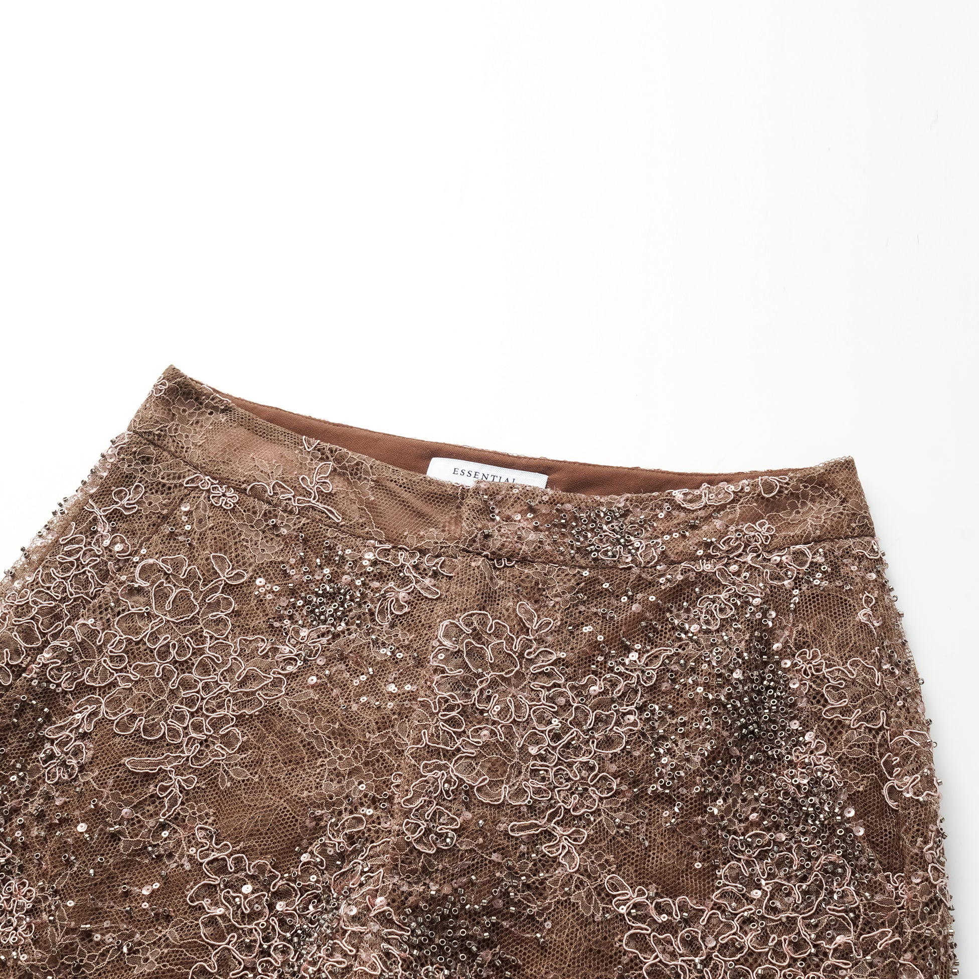 "Imperial Gala" 奢華珠繡喇叭褲—Rosewood Gleam