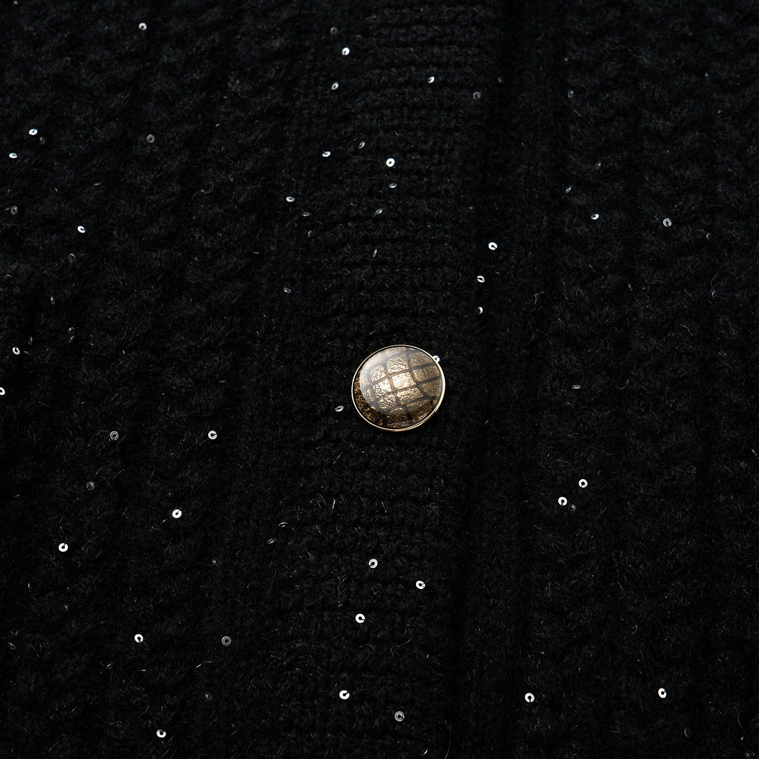 “Autumn Diary” 100% Cashmere 立體細麻花星點亮片針織背心—Eternal Night極夜峽灣