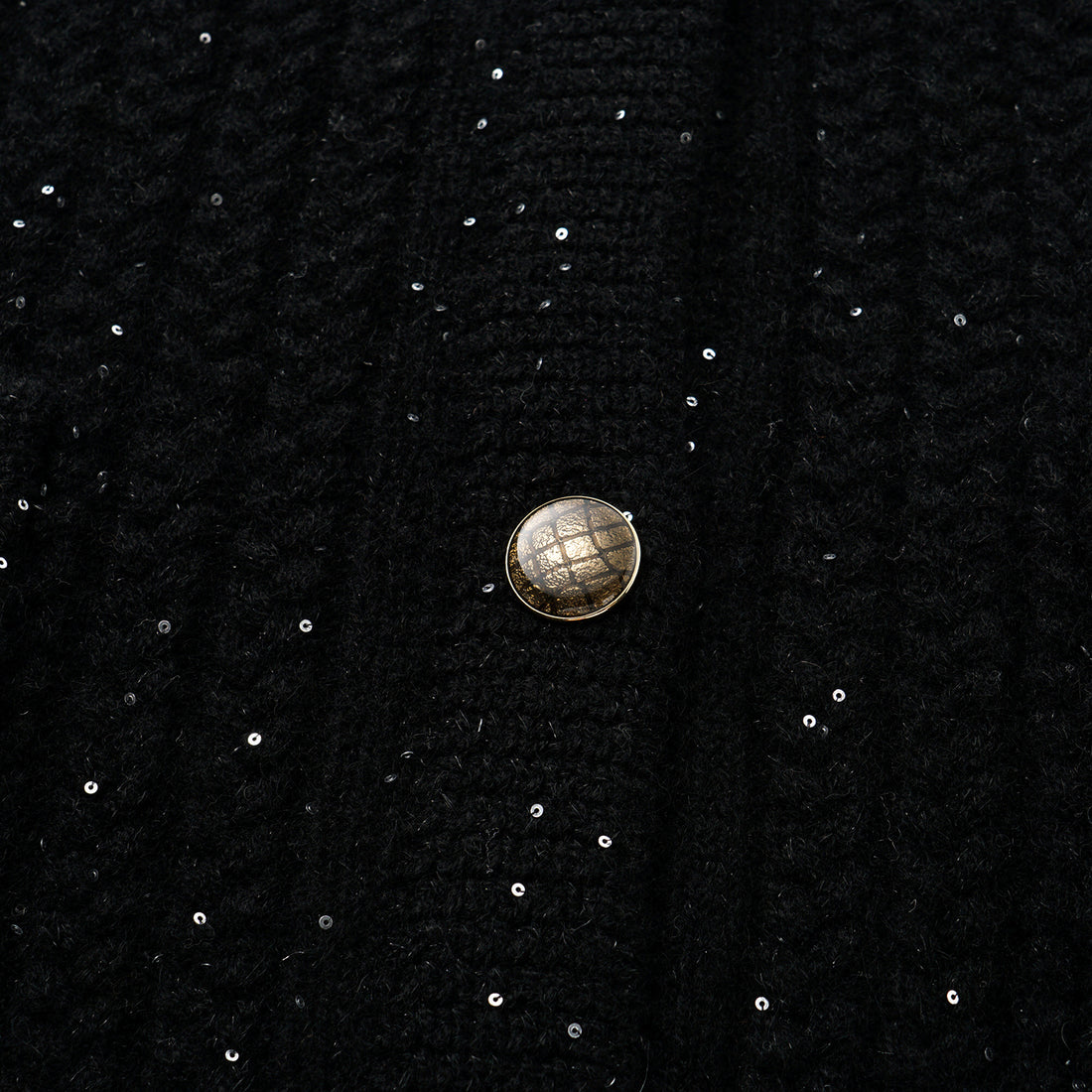 “Autumn Diary” 100% Cashmere 立體細麻花星點亮片針織背心—Eternal Night極夜峽灣