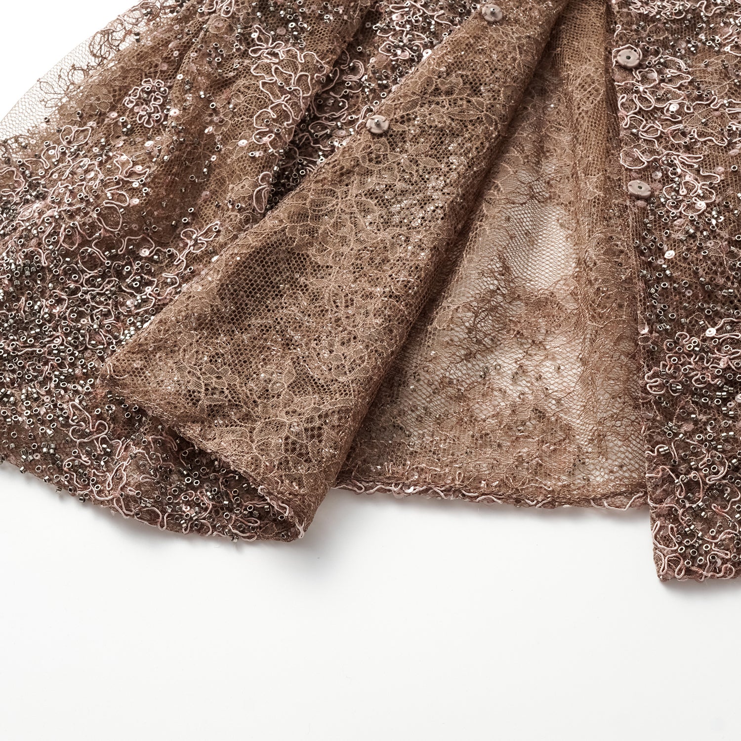 "Imperial Gala" 奢華珠繡輕中式立體剪裁上衣—Rosewood Gleam