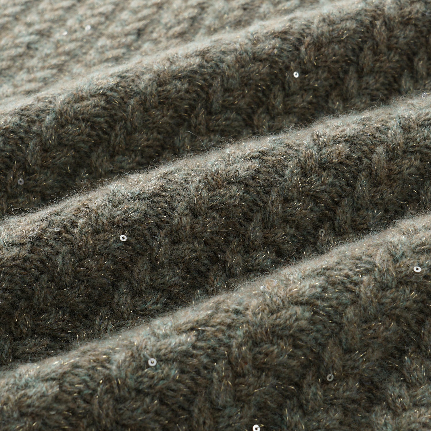 “Autumn Diary” 100% Cashmere 立體細麻花星點亮片針織背心—Silver Birch銀樺霧林