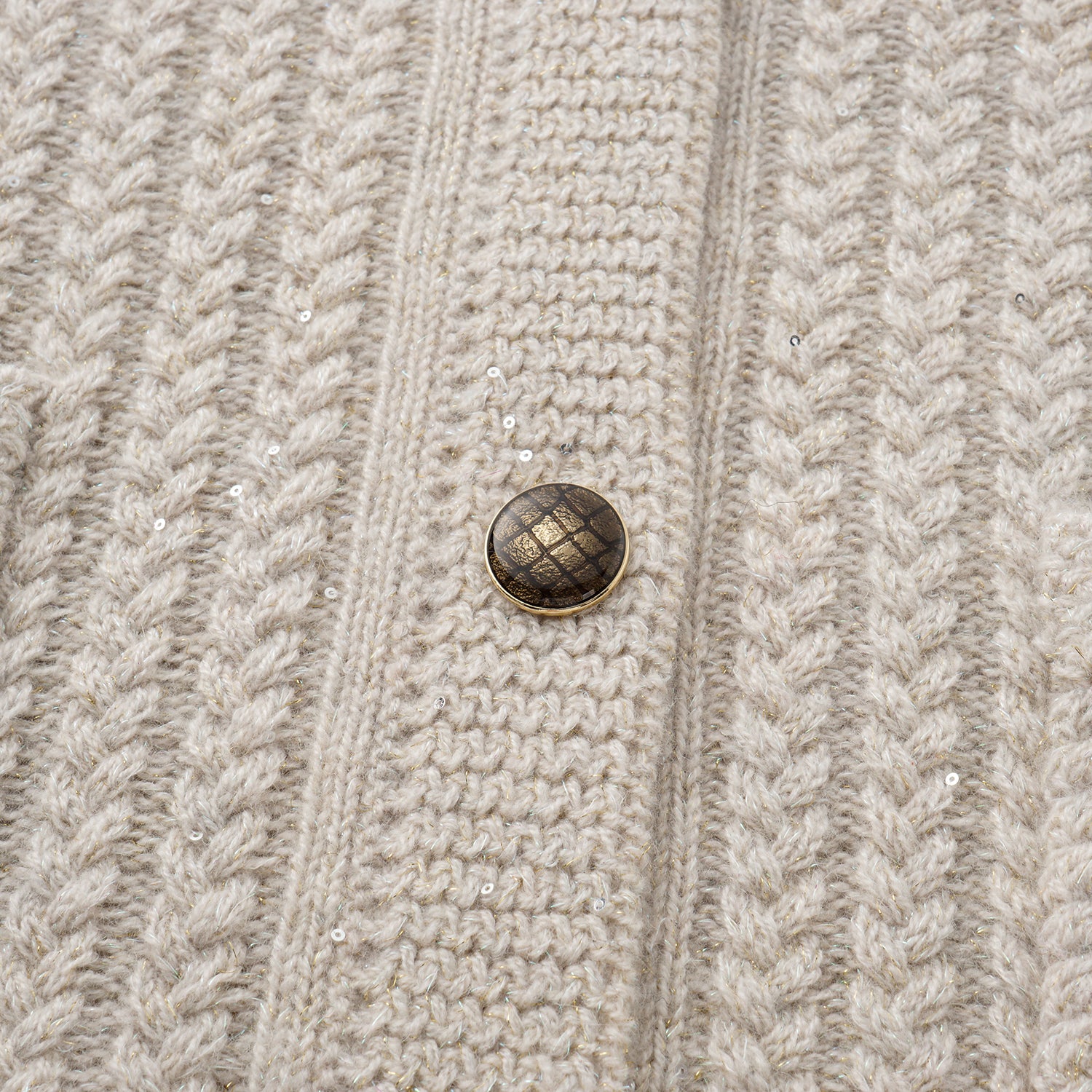 “Autumn Diary” 100% Cashmere 立體細麻花星點亮片針織背心—Nordic Dawn北境黎明