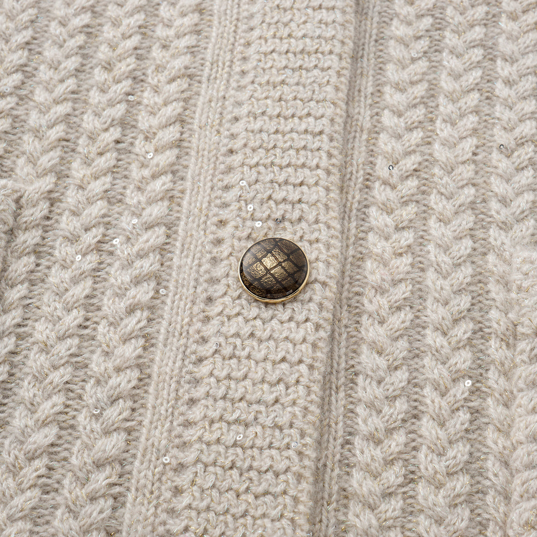 “Autumn Diary” 100% Cashmere 立體細麻花星點亮片針織背心—Nordic Dawn北境黎明